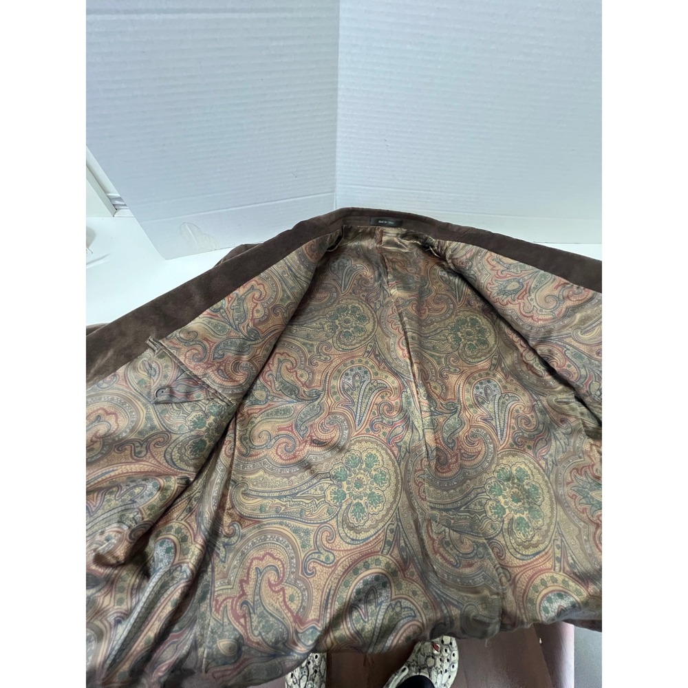 Lauren Ralph Lauren Mens Brown Corduroy Blazer Paisley Lining Sport Coat 40R - Picture 10 of 16
